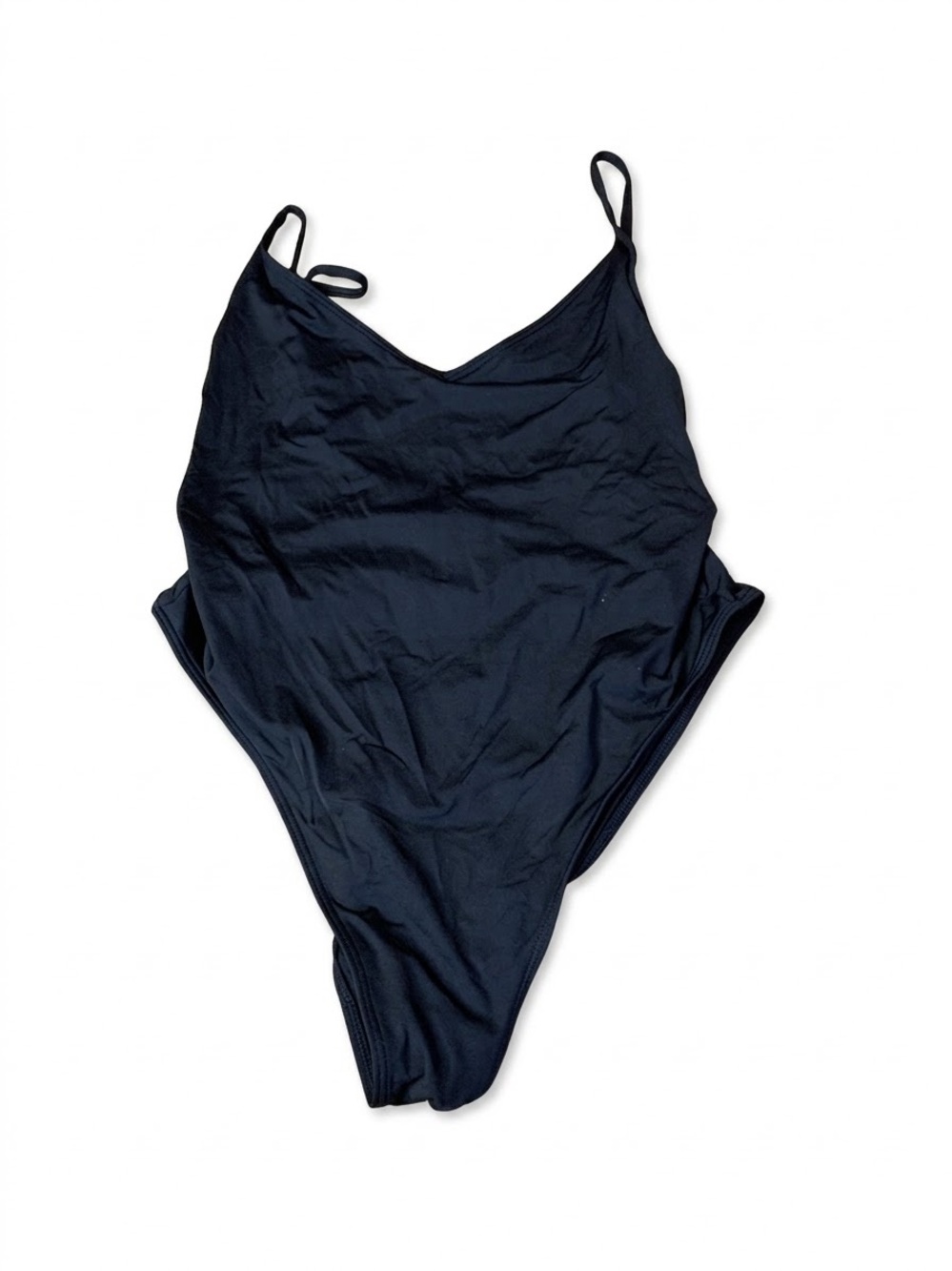 H&M Black High Cut One Piece Swimsuit Adjustable Straps Size 12 / EUR 42